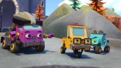 -[Axyl] Oh…
-Uh-oh! I'd better motor. [gasps] - Mighty Monsterwheelies