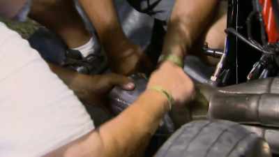 [B-Rad] They're all turning
wrenches, hammering out the headers, - Street Outlaws No Prep Kings Team Attack