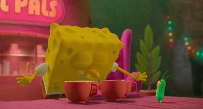 [babbling, slurping] - Plankton: The Movie