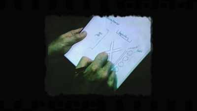 Back in the room,
the subject sketched
a pattern - Third Eye Spies