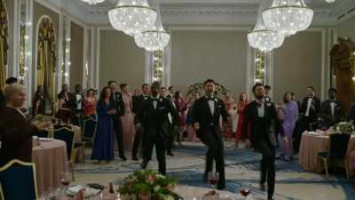 ♪ ...Bad enough
to strut our stuff ♪ - The Groomsmen: Last Dance