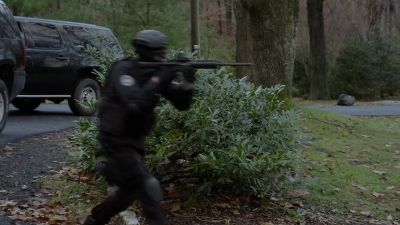 (BAG ZIPS)
(CAR DOORS CLOSE) - The Blacklist