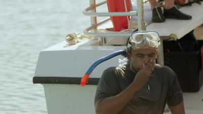 Bait's all set. Cameras,
batteries, bait. All set. - 5 Headed Shark Attack