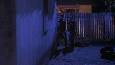 (Baker on walkie-talkie)
All clear. Repeat. All clear. - The Glass Shield