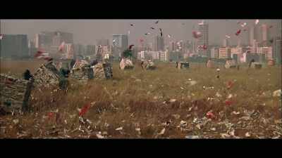 Bales of paper,
rolling like tumbleweed. - The Story of Film: A New Generation
