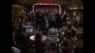 [Band playing dance music] - The Love Boat
