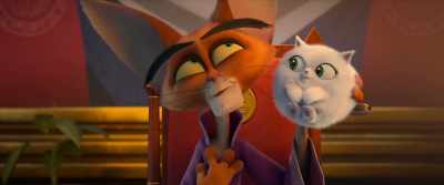 "Bandits ravaging village, stop.
We need a new samurai, stop. - Paws of Fury: The Legend of Hank