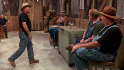 -[bangs on crate]
-[digger] hmm. - Moonshiners: Master Distiller