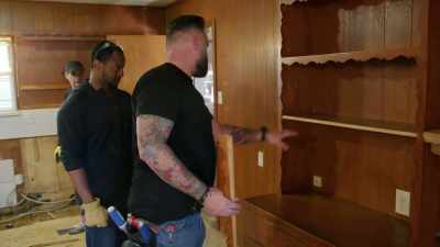 - [Barry] Correct.
- but some of this
larger wood, - Renovation Impossible