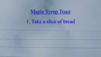 Basically you take
a slice of bread, toast it, - Ambient Swim