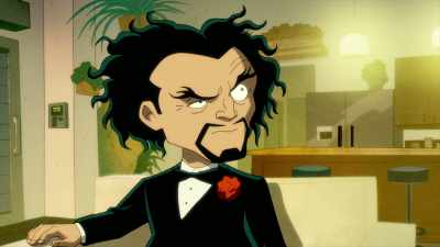 Batman stops Joker from
robbing the credit union. - Harley Quinn