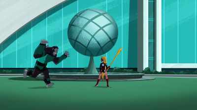 Batman is used to
fighting multiple foes, - Justice League Action
