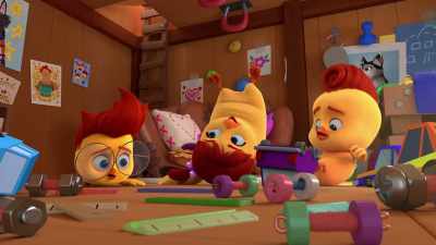 ♪ Bawk-bagawk
Chicken charge! ♪ - The Chicken Squad