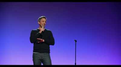 Because he can't even go an hour - Seth Meyers: Lobby Baby