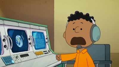 Because he's doing it
253 miles above Earth, - Snoopy in Space