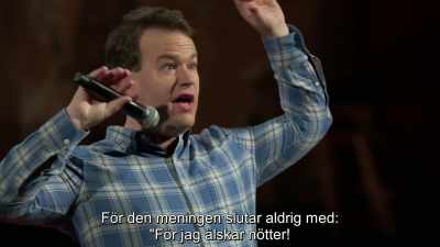 Because that sentence never ends with:
"'Cause I love nuts! - Mike Birbiglia: Thank God for Jokes