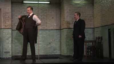 'Bedstead'. Here comes the stutter
- ...bedstead for dear life - National Theatre Live: Hangmen