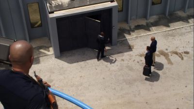 [ Beeping ]
[ Lock Buzzes ] - Burn Notice