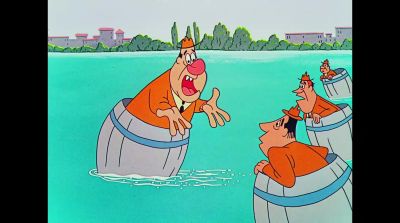 Before we go over now, men,
is there anyone here without a barrel? - Woody Woodpecker