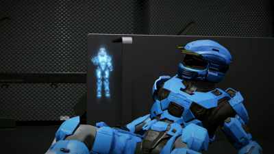 Before you guys head
into Hargrove's ship - Red vs. Blue: Restoration