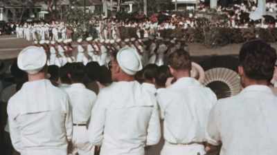 BEFORE THE WAR, GUAM WAS A U.S.
TERRITORY WITH A MARINE BASE. - The Pacific War in Color