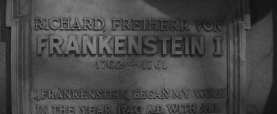Began my work in the year 1740 A - Frankenstein 1970