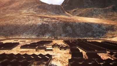 Behind its
six foot perimeter wall, - Dead Sea Scrolls: The Doomsday Prophecy