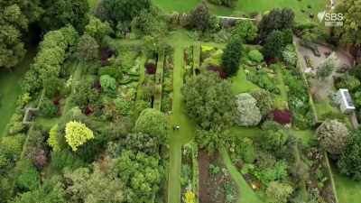 Behind the ruins of the castle - Scotland from the Sky