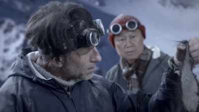 Believing the skin
belongs to a yeti, - Tales From The Explorers Club