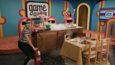 (bell dings)
(fire extinguisher spraying) - Game Changer