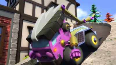 -[bell tolling]
-[Axyl gasps] - Mighty Monsterwheelies