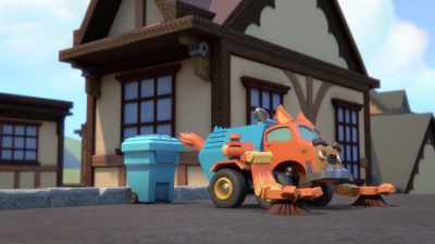 -[bell tolling]
-[gasps] - Mighty Monsterwheelies