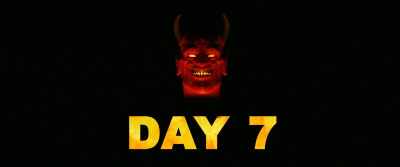 (bell tolls)
(sinister voice laughs) - 8 Days to Hell