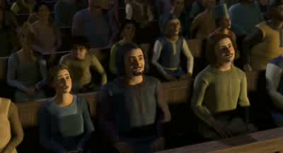 People of Duloc, we gather here today to bear witness -to the union of our new king. - Shrek