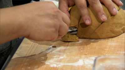 [Ben] I am carving
this hollow in the bottom - Halloween Cookie Challenge
