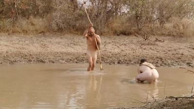         Between my legs. - Naked and Afraid