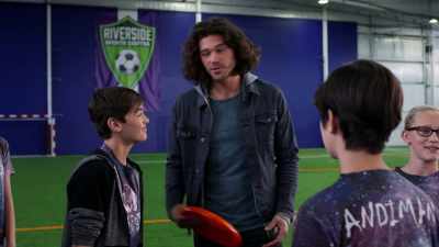 -Bex told me you had a game, but Jonah and
I got talkin'. -(both mimic explosion) - Andi Mack