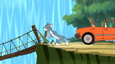 BIFF: But what's this?
That crazy pussycat... - Tom and Jerry: The Fast and the Furry