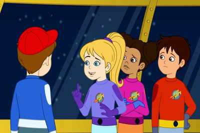-Big mouth!
-What? I was just saying-- - The Magic School Bus Rides Again