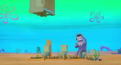 Bikini Bottom has miraculously fallen back
to how it was before the movie. - Plankton: The Movie