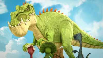 -BILL: You saved us.
-(roars) - Gigantosaurus