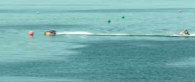 Billy Burnett
flying out in front, - Hot Water