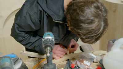 Billy's got a plan
to fix his jerky door mechanism. - Handmade: Britain's Best Woodworker