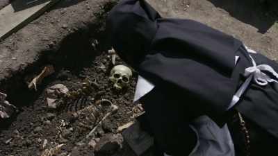  -[birds chirping]
 -[footstep pattering] - Sister Boniface Mysteries