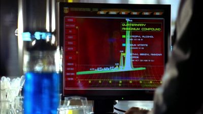 Blue liquid is a quaternary
ammonium compound. - CSI: Miami