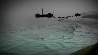 Boat crews haul
the exhausted men on board. - World War II: Secrets from Above