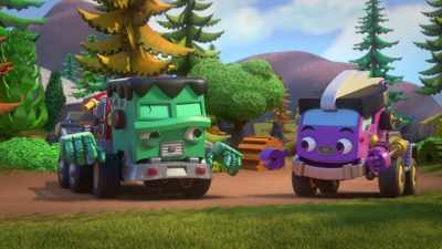 -[Bolts groans]
-[wheel rattling] - Mighty Monsterwheelies