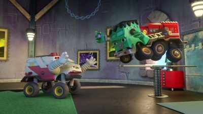 -[Bolts grunts]
-[engine sputtering] - Mighty Monsterwheelies