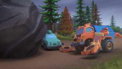 Bolts is on his way
to help us put out the fire. Huh? - Mighty Monsterwheelies