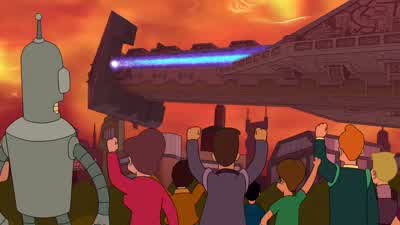 Boo! Don't come back! Well, let's get lootin'! Fry, this is the most noble thing anyone has ever don - Futurama